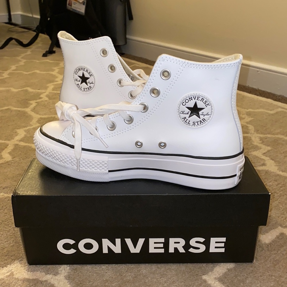 Converse All Star Platform High Tops White